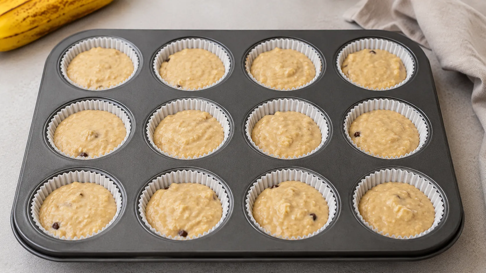 Bananen Muffins vor dem Backen