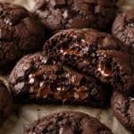 Double Chocolate Cookies mit geschmolzener Schokolade und weicher Mitte