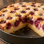 Kirschkuchen mit frischen Kirschen und lockerem Rührteig