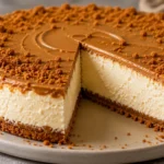 Lotus Käsekuchen mit cremiger Füllung, Lotus Creme Topping und knusprigem Keksboden