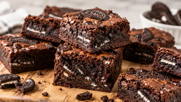 Oreo Brownies mit fudgy Schokoladenteig und Oreo Keksen