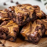 Peanut Butter Brownies mit cremiger Erdnussbutter-Marmorierung