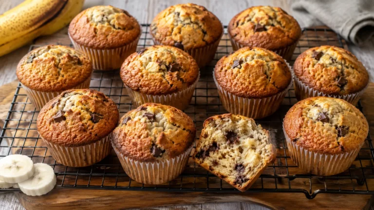 Saftige Bananen Muffins frisch gebacken