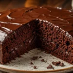 Saftiger Schokokuchen mit glänzender Schokoladenglasur und lockerer Krume
