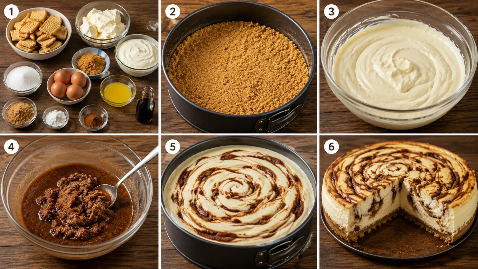 Zimtschnecken Käsekuchen Schritt für Schritt von den Zutaten bis zum fertigen Käsekuchen