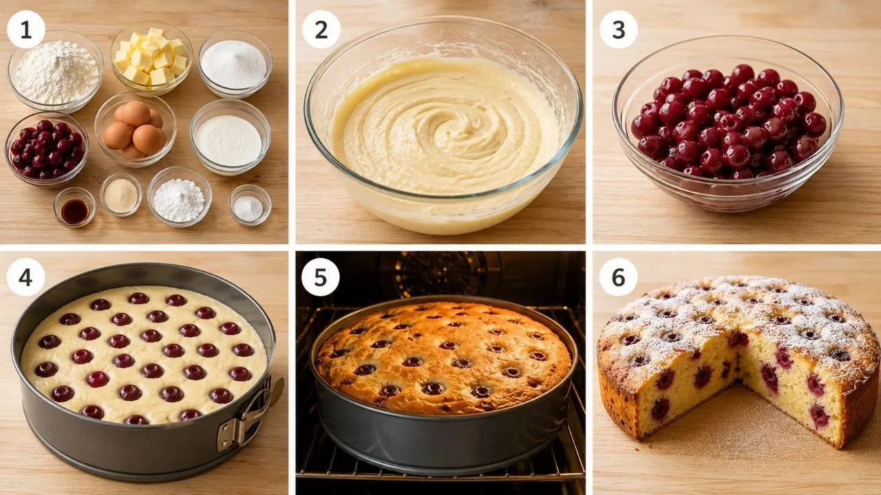 Schritt-für-Schritt Zubereitung für Versunkener Kirschkuchen